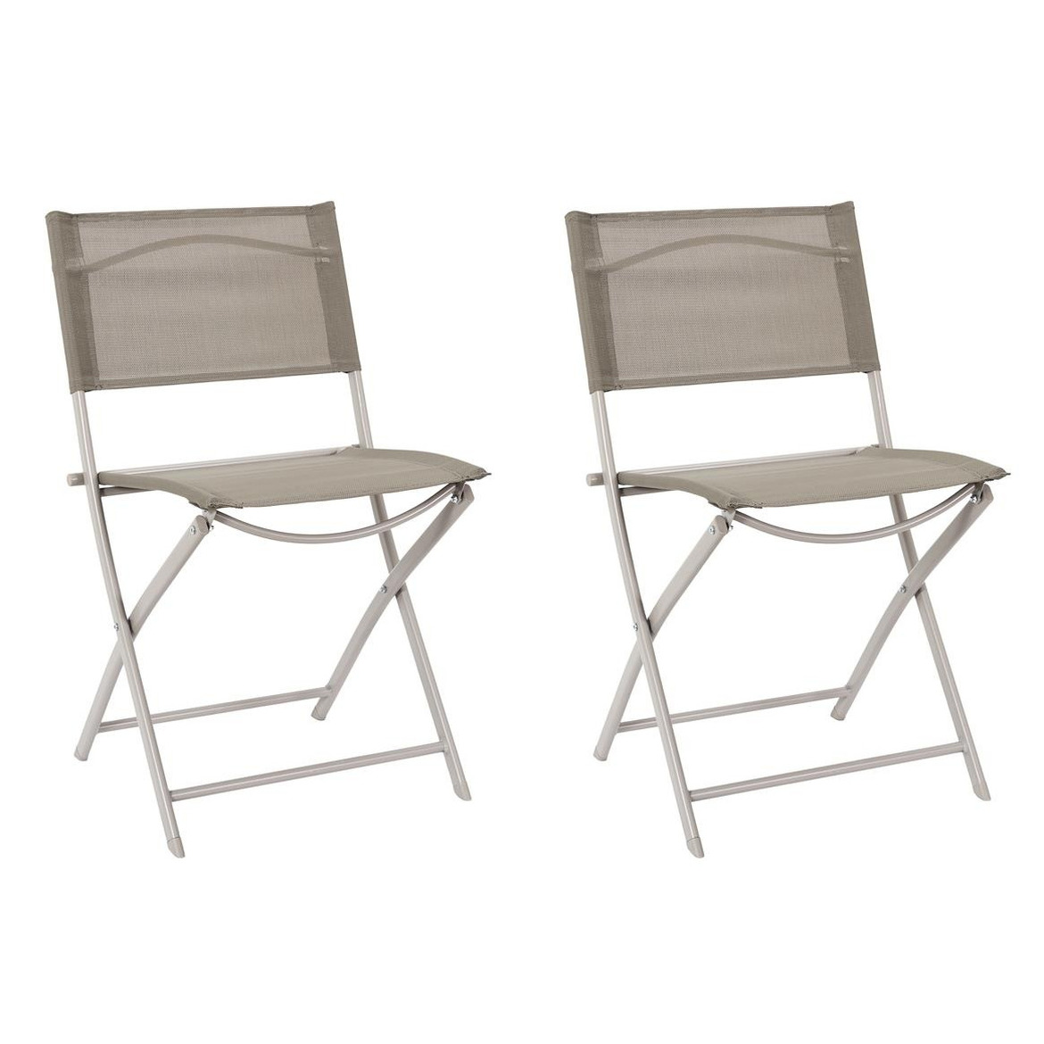 Home Deco Factory camping buiten klapstoel - 2x - aluminium - beige - L46 x B50 x H80 cm -