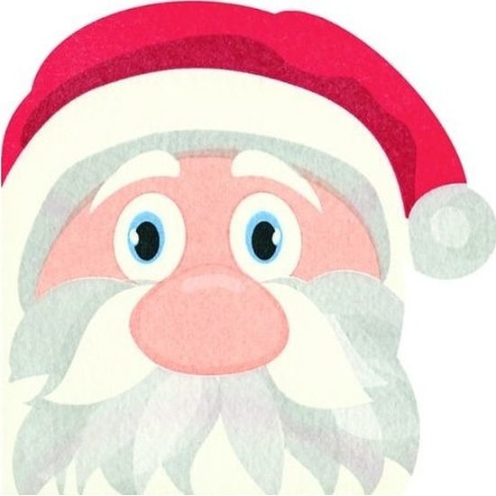 Merkloos 36x Kerstman vorm Kerst servetten 33 x 33 cm -
