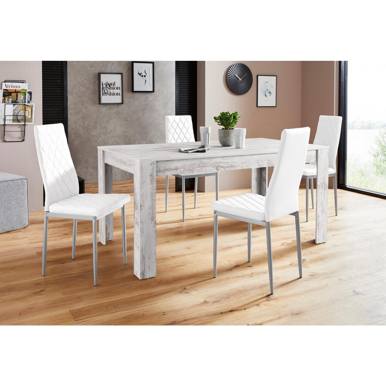 INOSIGN Eethoek Lynn160/Brooke Tafel met 4 stoelen (set, 5-delig)