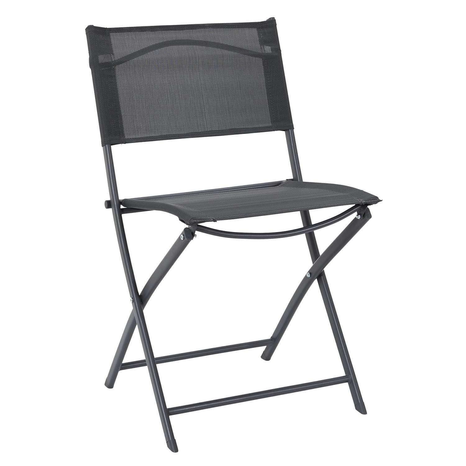 Home Deco Factory camping buiten klapstoel - aluminium - donkergrijs - L46 x B50 x H80 cm -