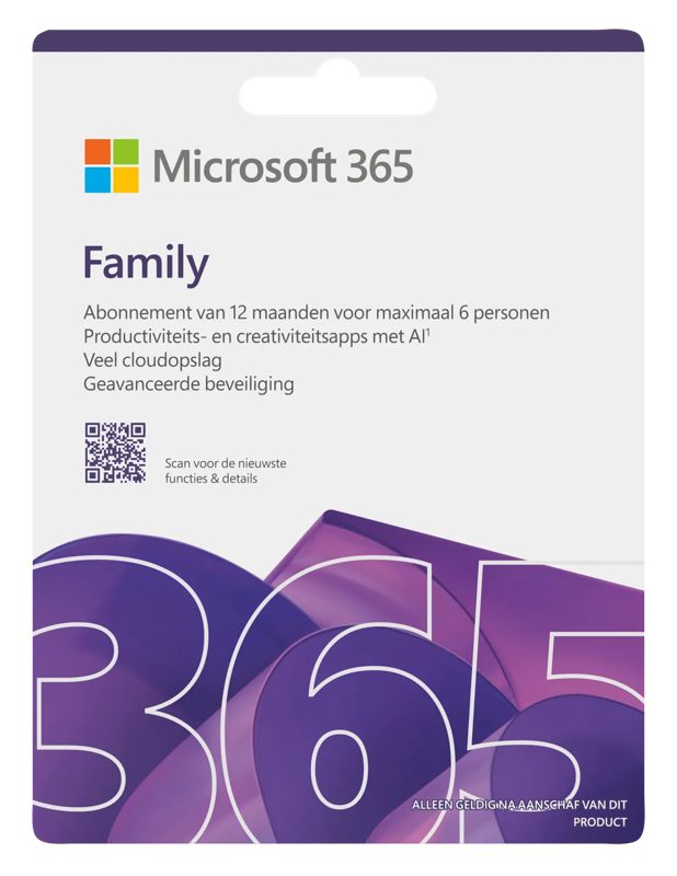 Microsoft 365 Family NL Abonnement 1 jaar
