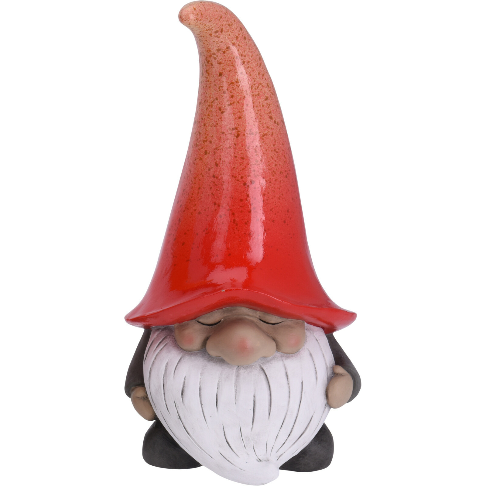Pro Garden Tuinkabouter beeld Grumpy - Polystone - met grote muts rood - 32 cm -