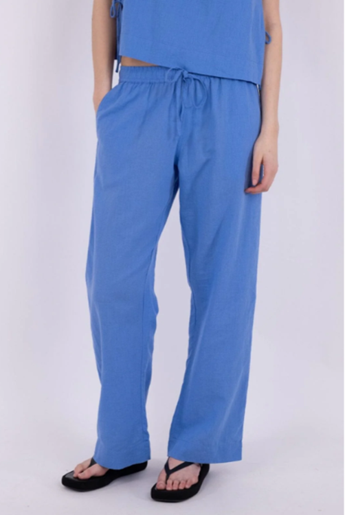 Neo Noir Sonar Linen Pants Dusty Blue
