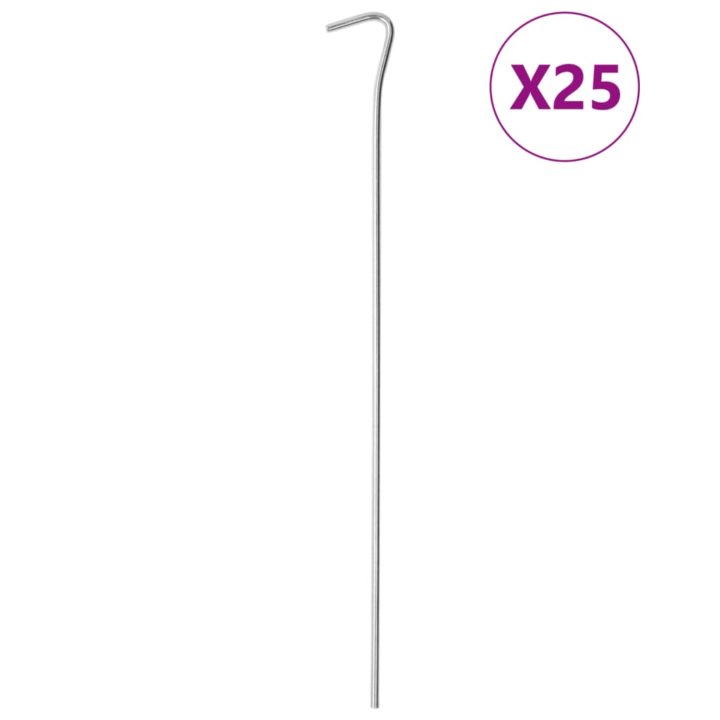 VidaXL Tentharingen 25 st Ø4 mm 30 cm gegalvaniseerd staal