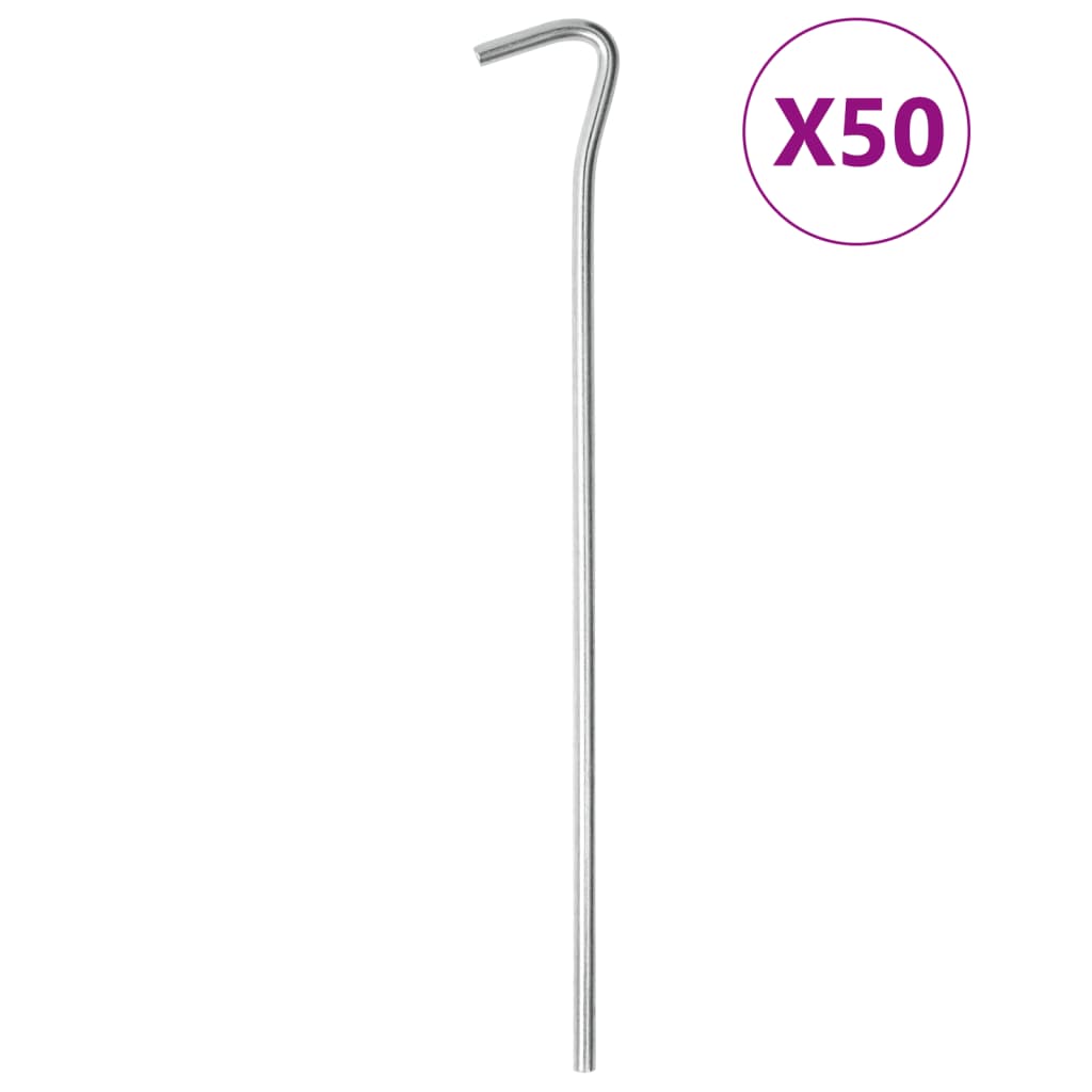 VidaXL Tentharingen 50 st Ø5 mm 23 cm gegalvaniseerd staal