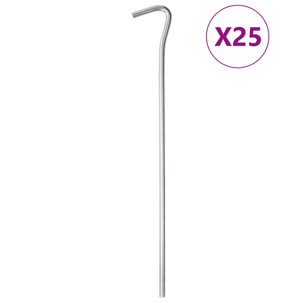 VidaXL Tentharingen 25 st Ø5 mm 23 cm gegalvaniseerd staal