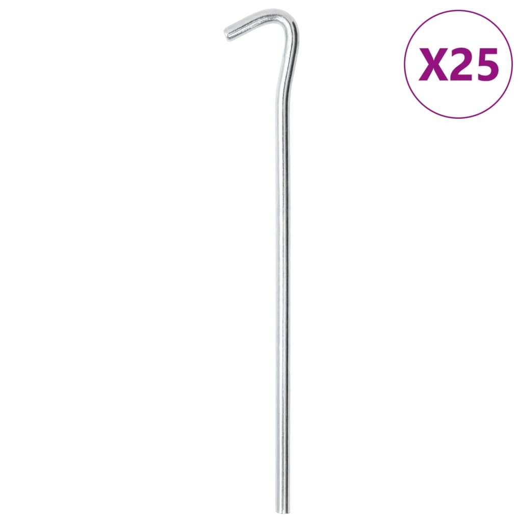 VidaXL Tentharingen 25 st Ø7 mm 23 cm gegalvaniseerd staal