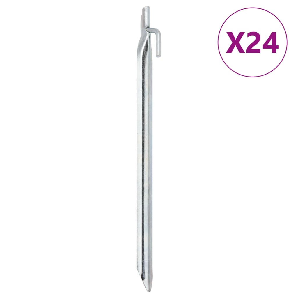 VidaXL Tentharingen 24 st V-vormig Ø20 mm 29,5 cm gegalvaniseerd staal