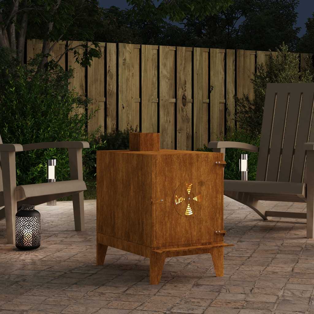 vidaXL Campingkachel 35x50x60 cm cortenstaal