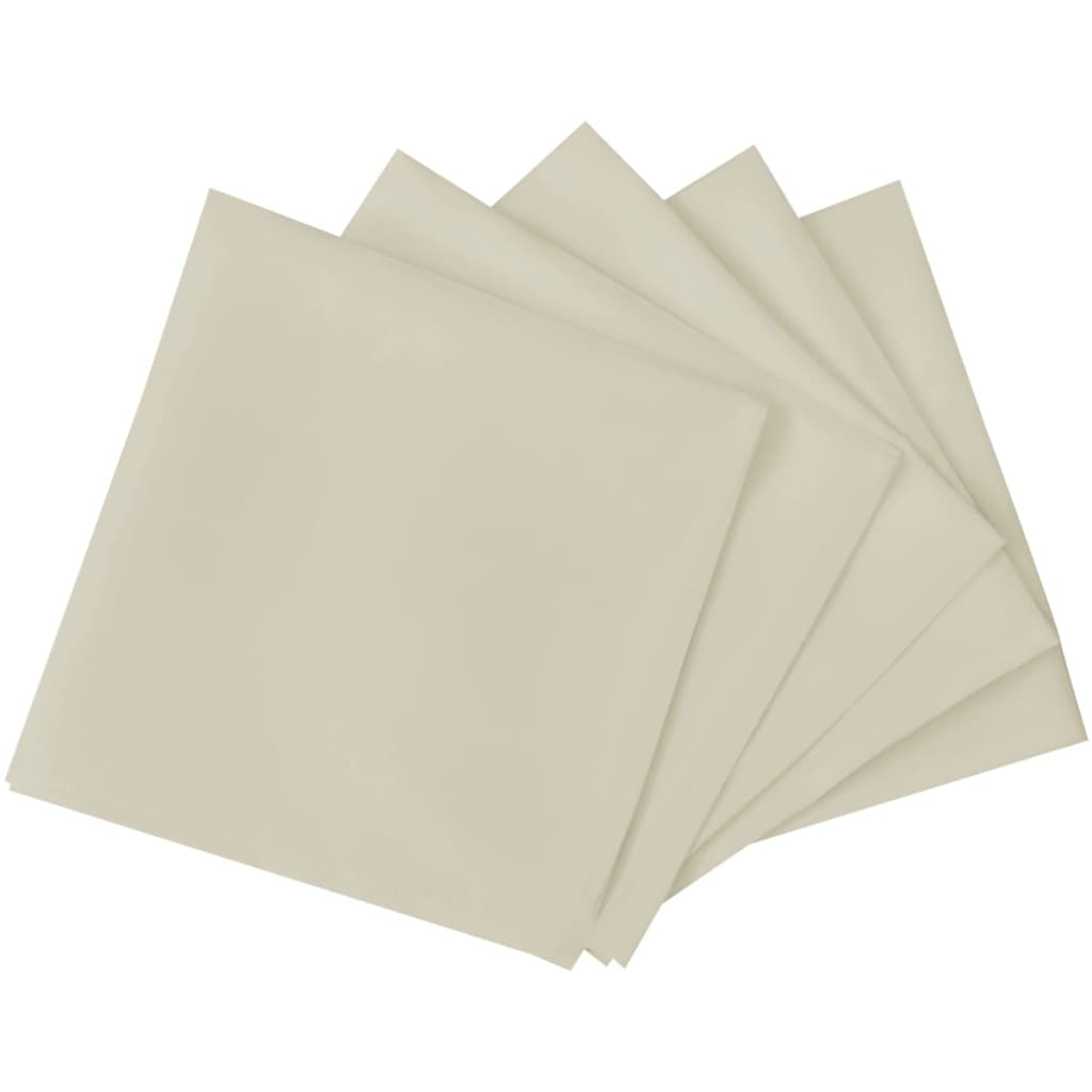 vidaXL Servetten 10 stuks créme 50x50 cm