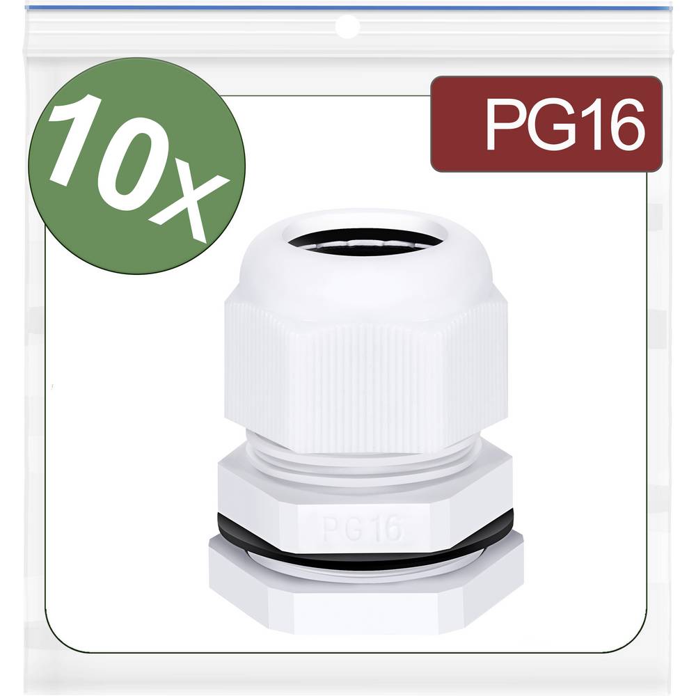 Quadrios 24CA408 Wartel PG16 Polyamide Wit 10 stuk(s)