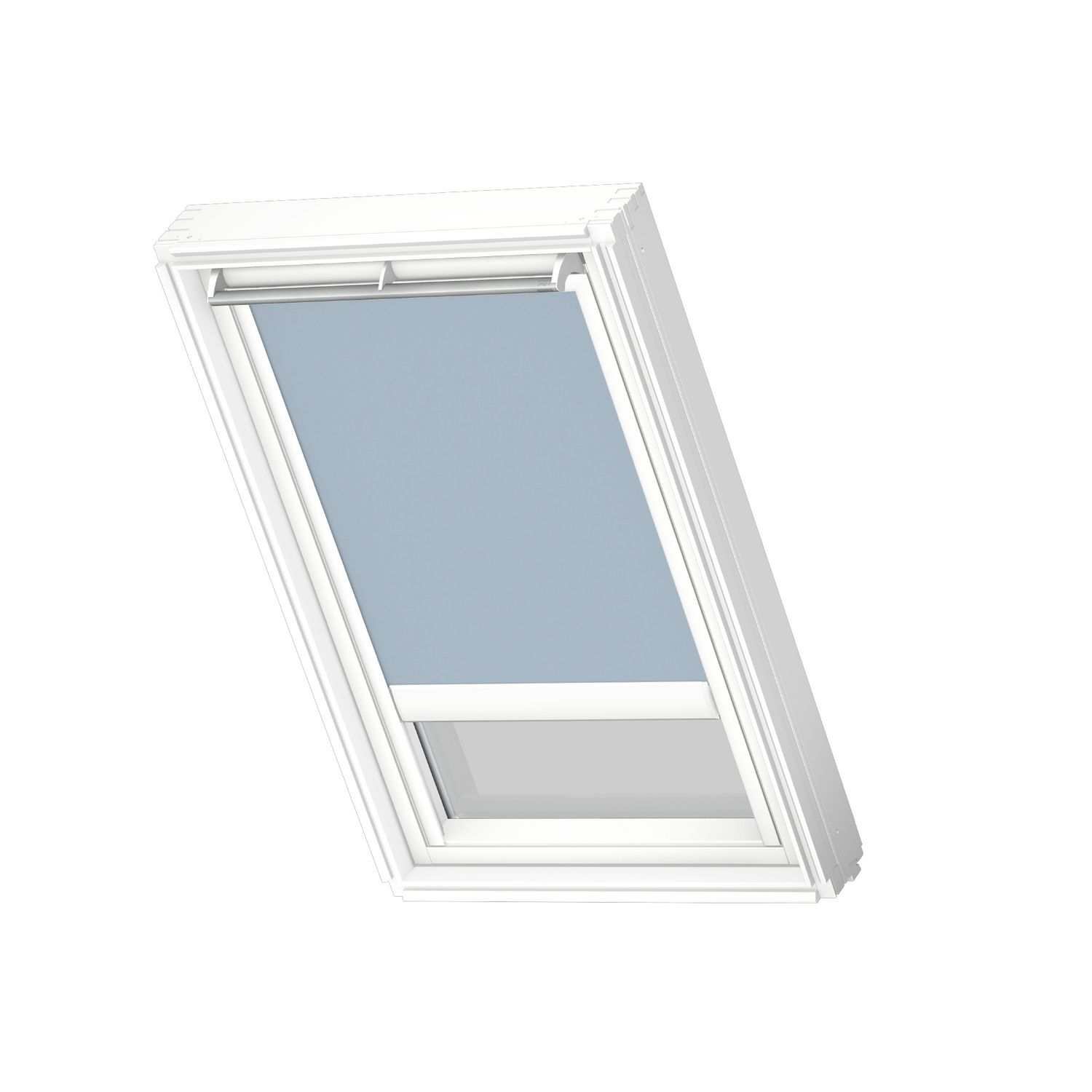 VELUX Verduisterend Dakraam Rolgordijn Op Zonne-energie White Line Dsl Ck04 4576swl Lichtblauw