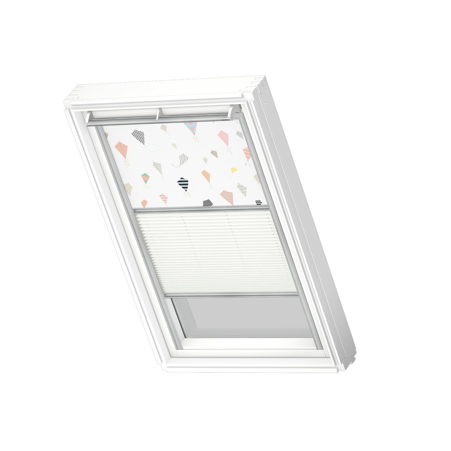 VELUX Manueel Duo Verduisterend Dakraam Rolgordijndfd U04 4667s Vliegers - Wit