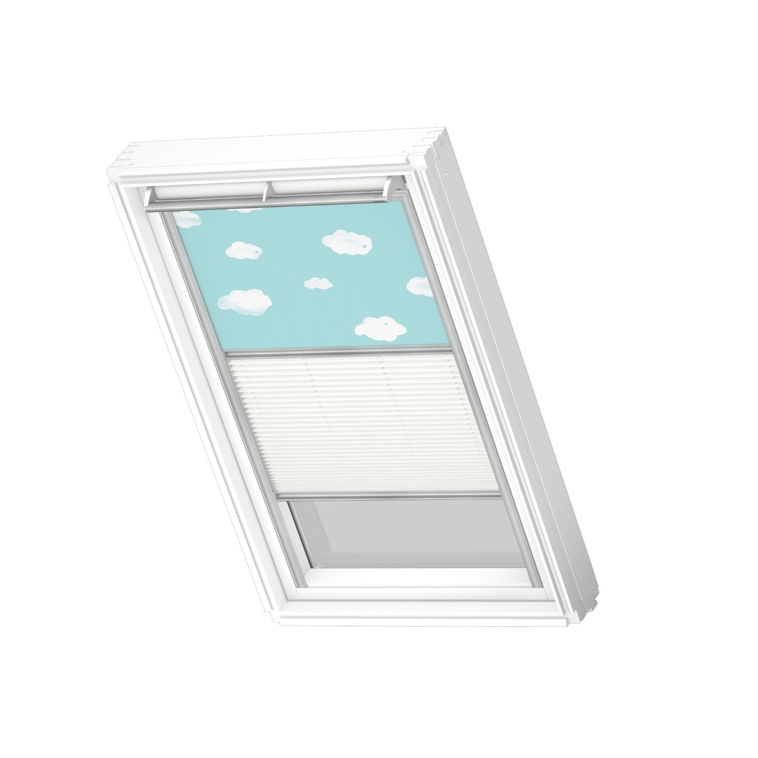 VELUX Manueel Duo Verduisterend Dakraam Rolgordijndfd Uk04 4660s Blauwe Lucht - Wit