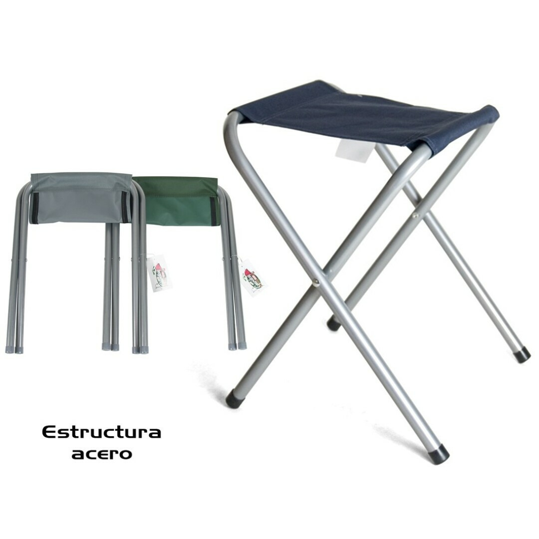 Gerimport Opvouwbare stoel - blauw - kunststof/metaal - 35 x cm - klapstoel camping -