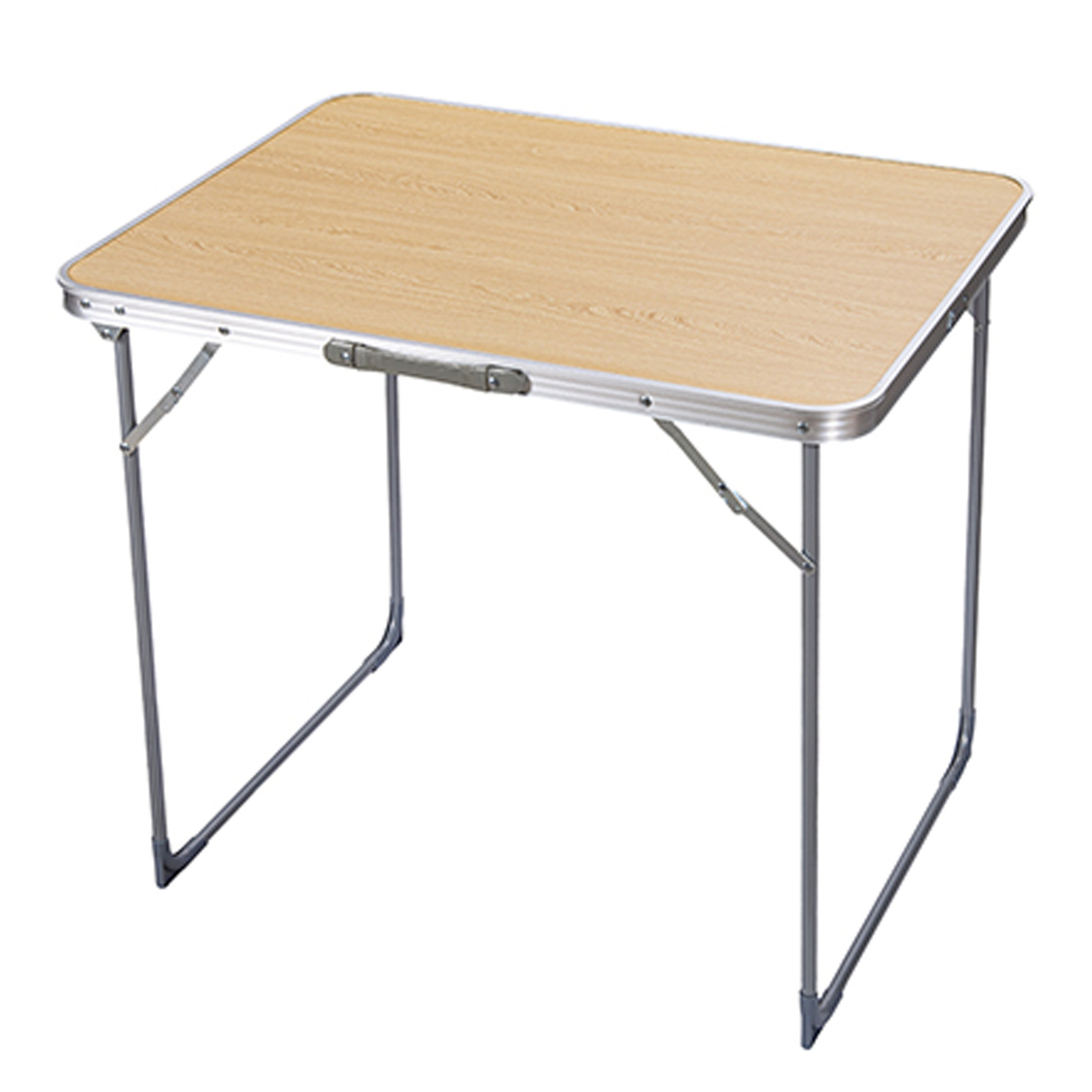 CM Camping tafel - aluminium - lichtgewicht - houtkleur - 80 x 60 x 70  -