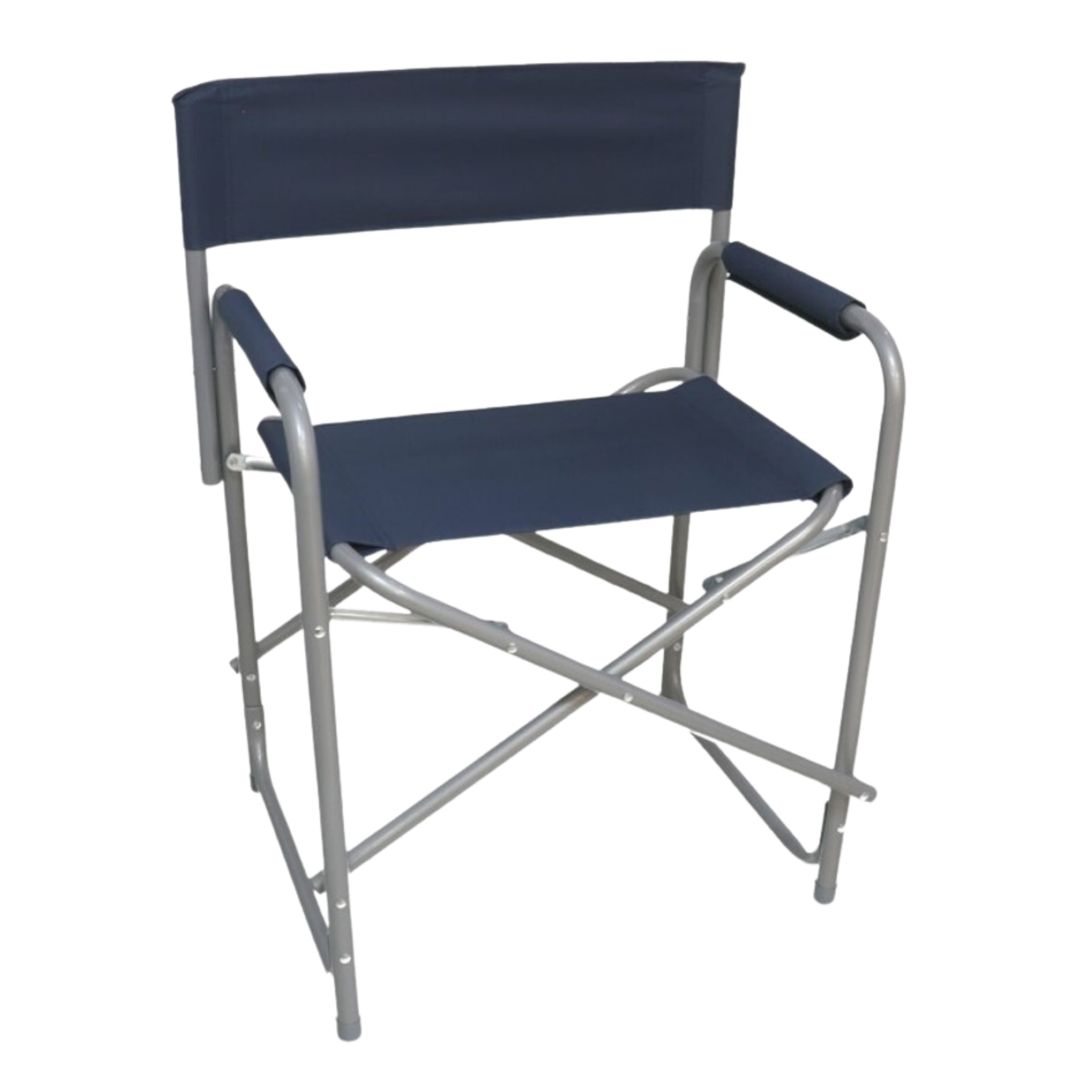 Gerimport camping buiten klapstoel - donkerblauw - L46 x B60 x H80 cm -