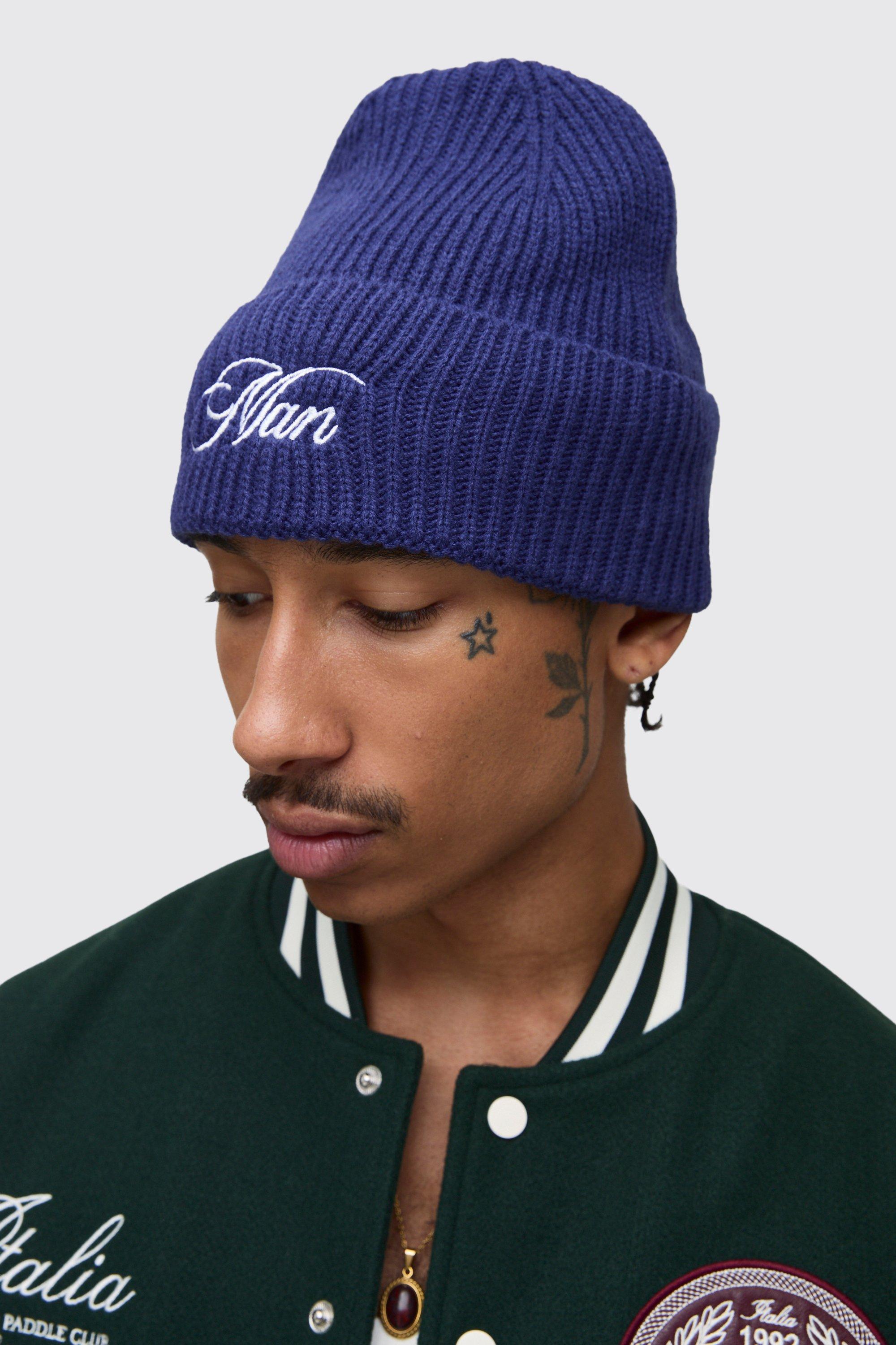 Boohoo Man Geborduurde Muts, Navy