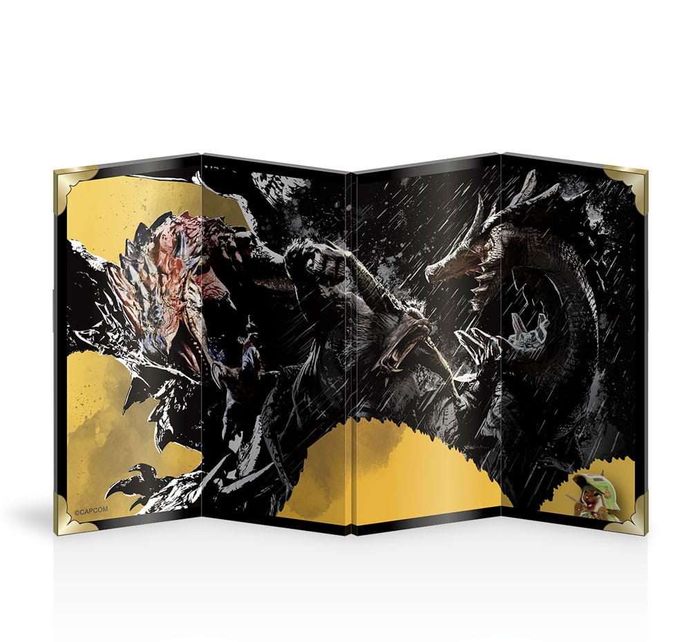 Capcom Monster Hunter Mini Folding Screen Ink Painting