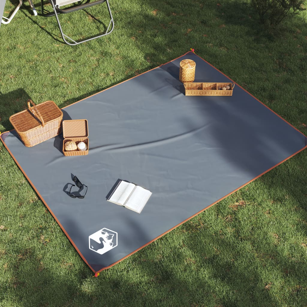 VidaXL Picknickkleed met haringen 205x155 cm grijs en oranje