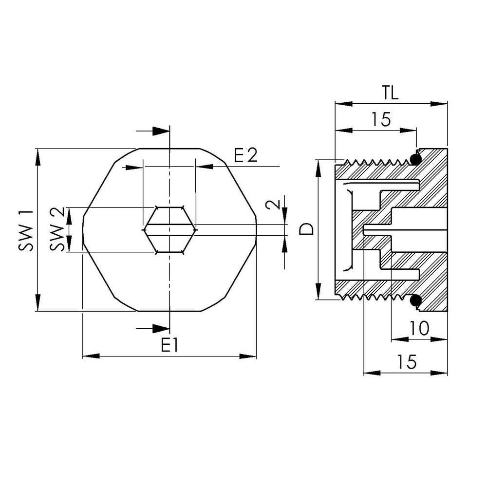 Wiska 10110111 EVSGS-ORD 32 Blindstop M32 Kunststof Grijs-wit (RAL 7035) 100 stuk(s)