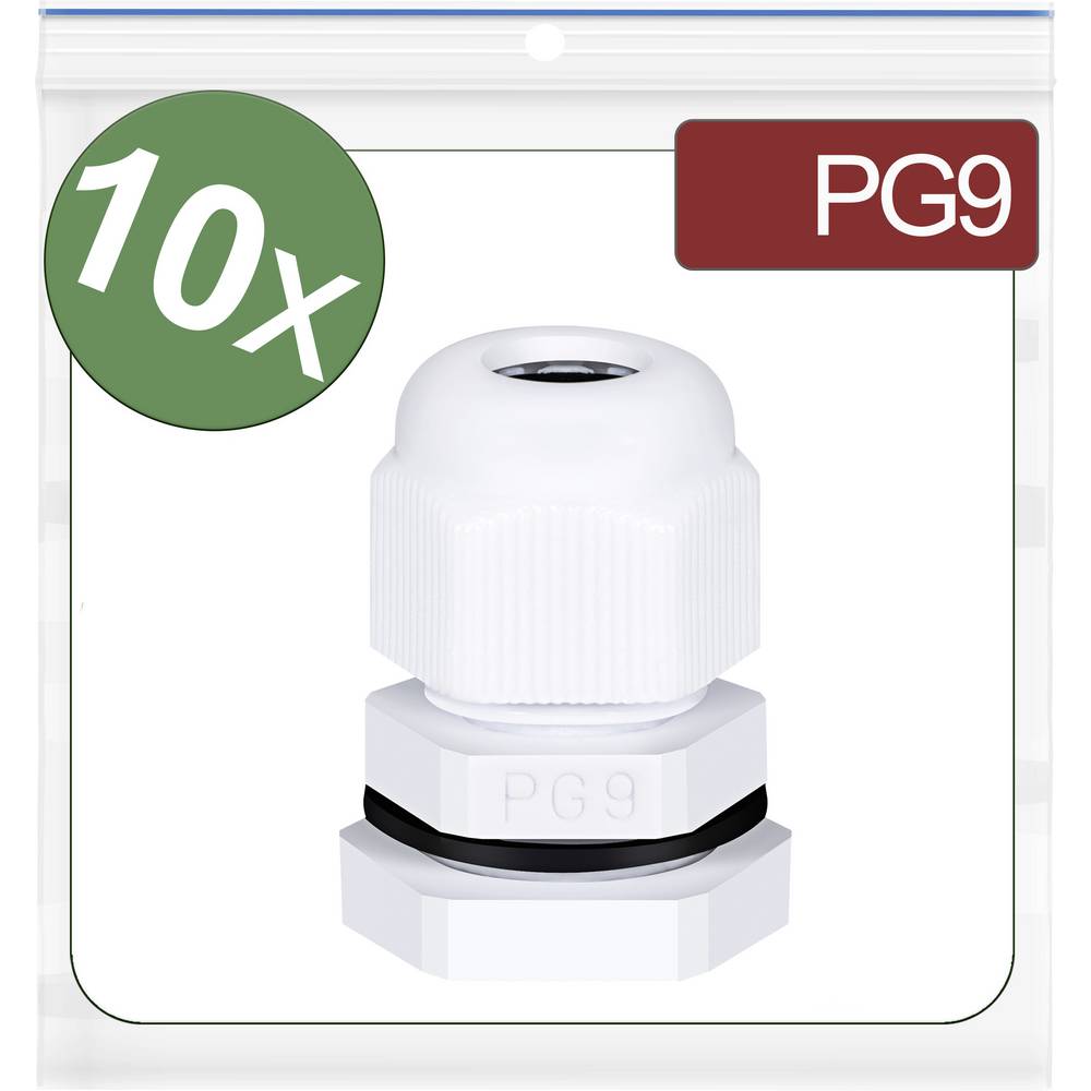 Quadrios 24CA405 Wartel PG9 Polyamide Wit 10 stuk(s)