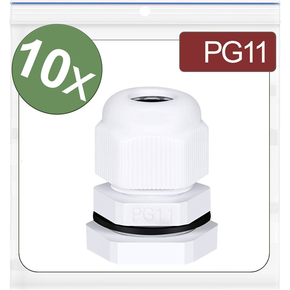 Quadrios 24CA406 Wartel PG11 Polyamide Wit 10 stuk(s)