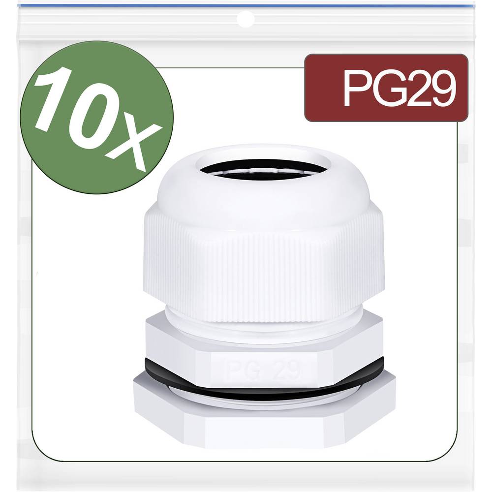 Quadrios 24CA412 Wartel PG29 Polyamide Wit 10 stuk(s)
