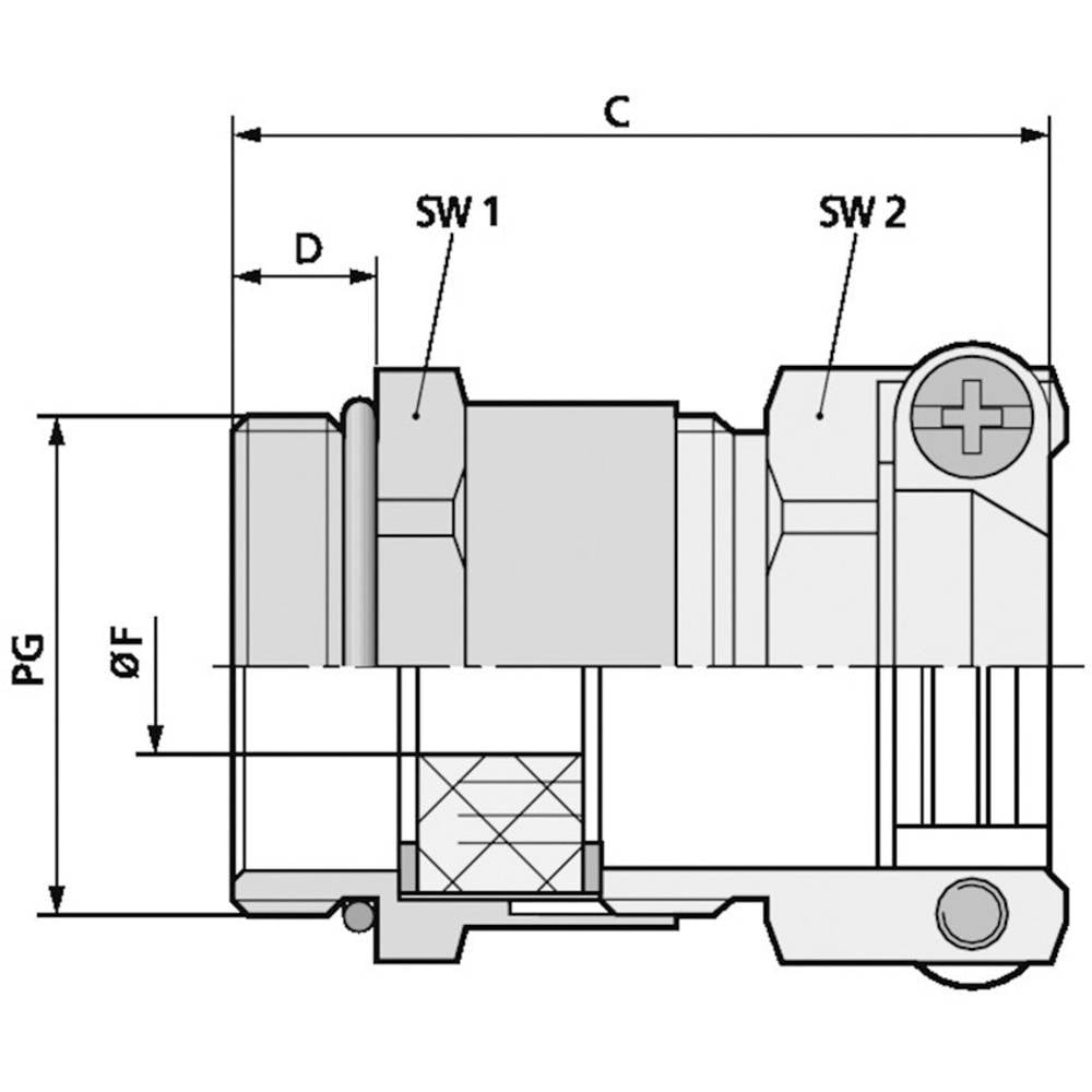 LAPP 52004290 Wartel PG11 Messing Messing 50 stuk(s)