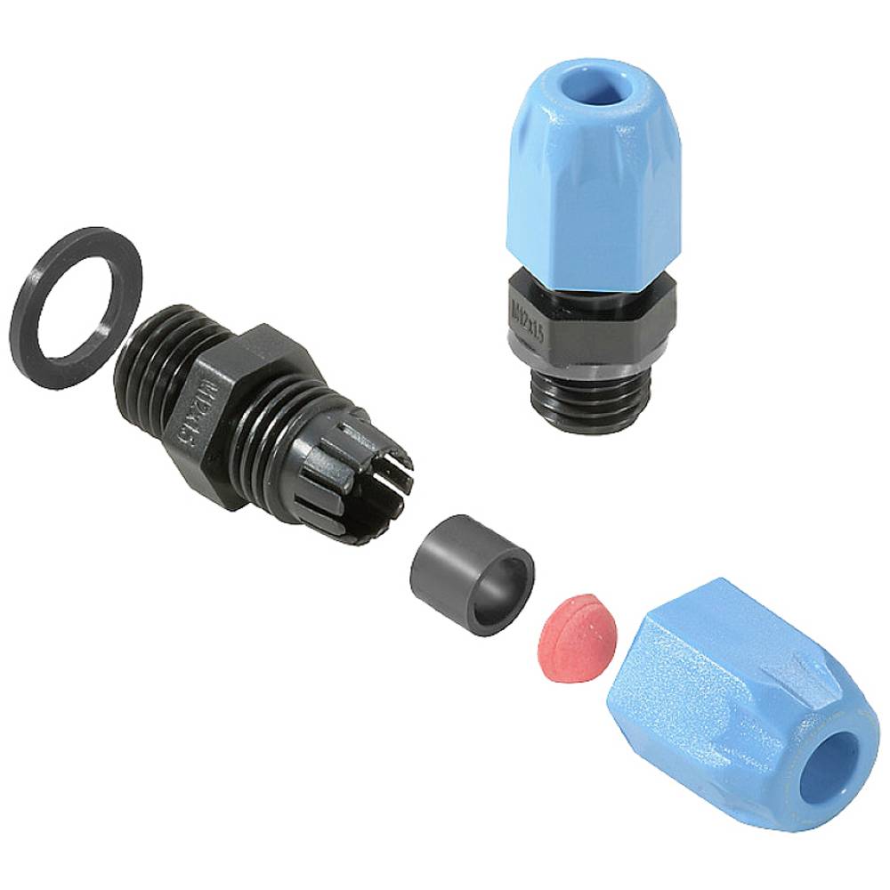 Weidmüller 2722210000 Wartel Met dichting, Met trekontlasting, Slagvast M12 Polyamide 6 Zwart, Blauw 100 stuk(s)