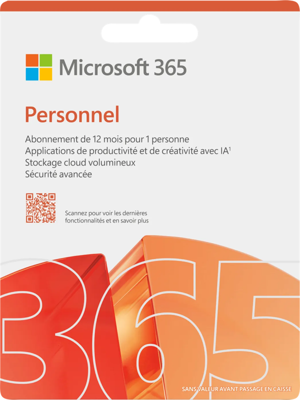 Microsoft 365 Personal FR Abonnement 1 jaar