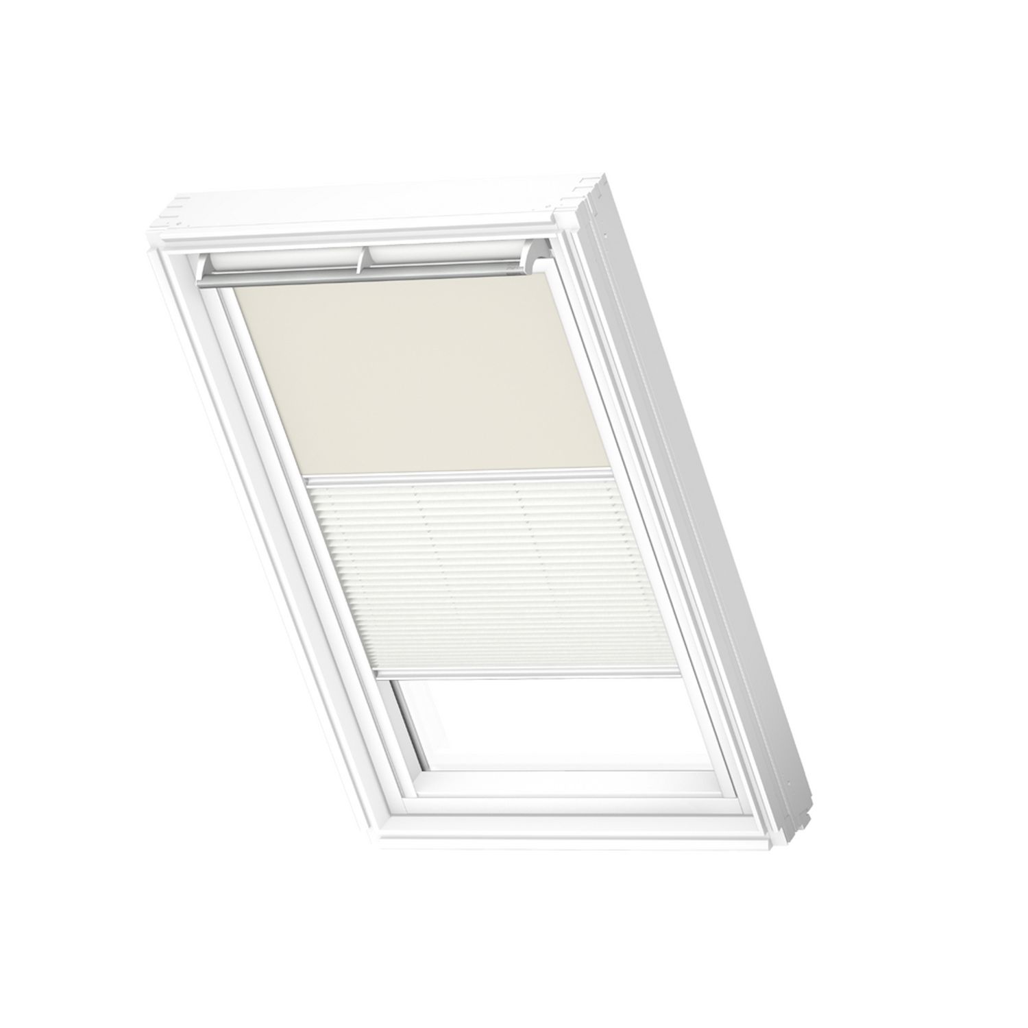VELUX Manueel Duo Verduisterend Dakraam Rolgordijn White Line Dfd M04 1085swl Beige - Wit