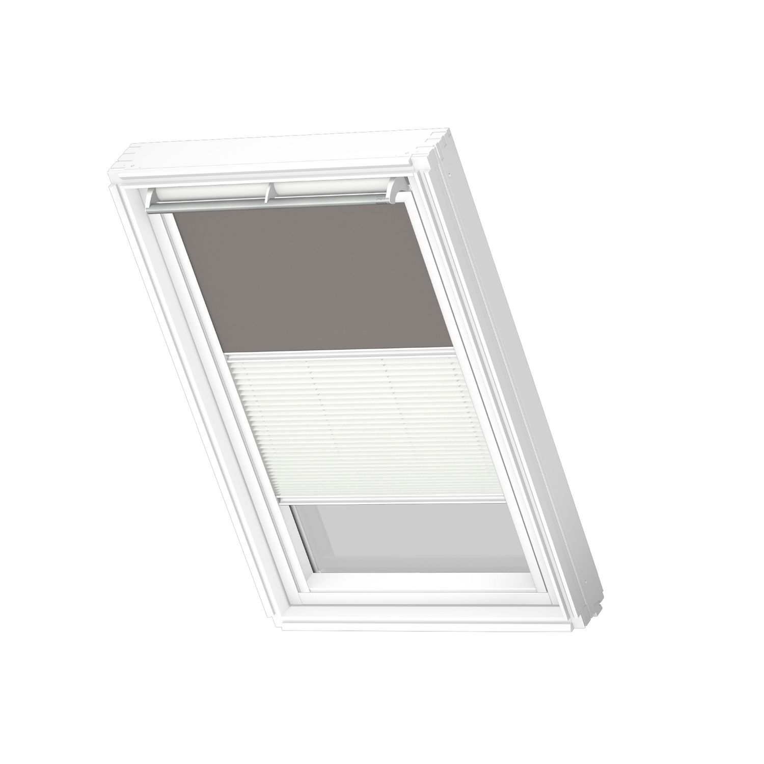 VELUX Manueel Duo Verduisterend Dakraam Rolgordijn White Line Dfd Fk06 0705swl Grijs - Wit