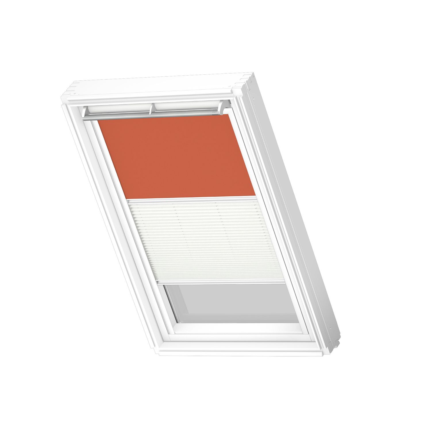 VELUX Manueel Duo Verduisterend Dakraam Rolgordijn White Line Dfd C04 4564swl Oranje - Wit
