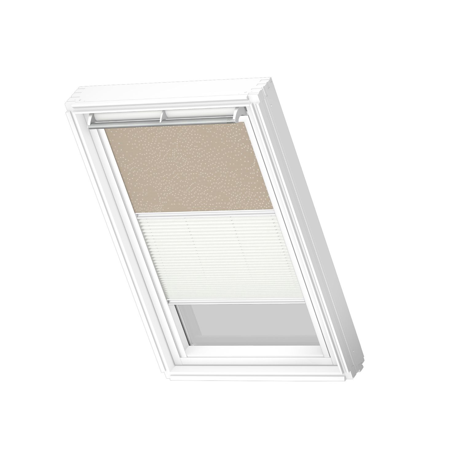 VELUX Manueel Duo Verduisterend Dakraam Rolgordijn White Line Dfd C04 4579swl Natuurlijk - Wit
