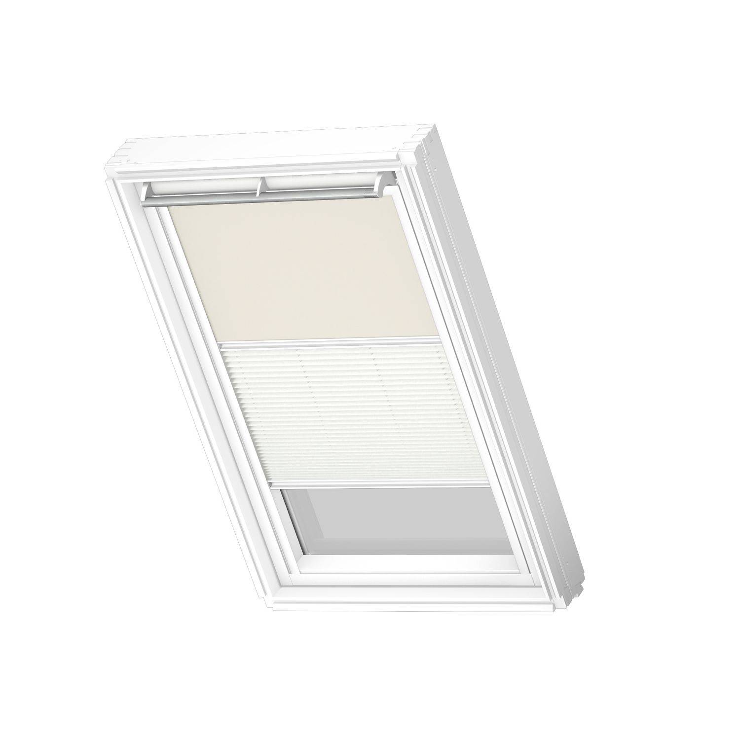 VELUX Manueel Duo Verduisterend Dakraam Rolgordijn White Line Dfd Mk06 1085swl Beige - Wit