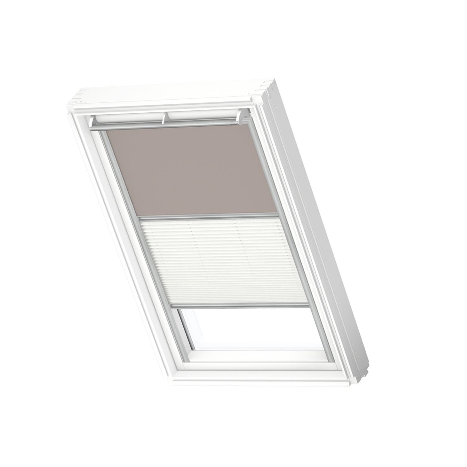VELUX Manueel Duo Verduisterend Dakraam Rolgordijndfd Mk04 4580s Licht Taupe - Wit