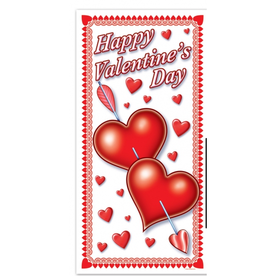 Merkloos Valentijn deurposter - 76 x cm - kunststof - Valentijnsdag -