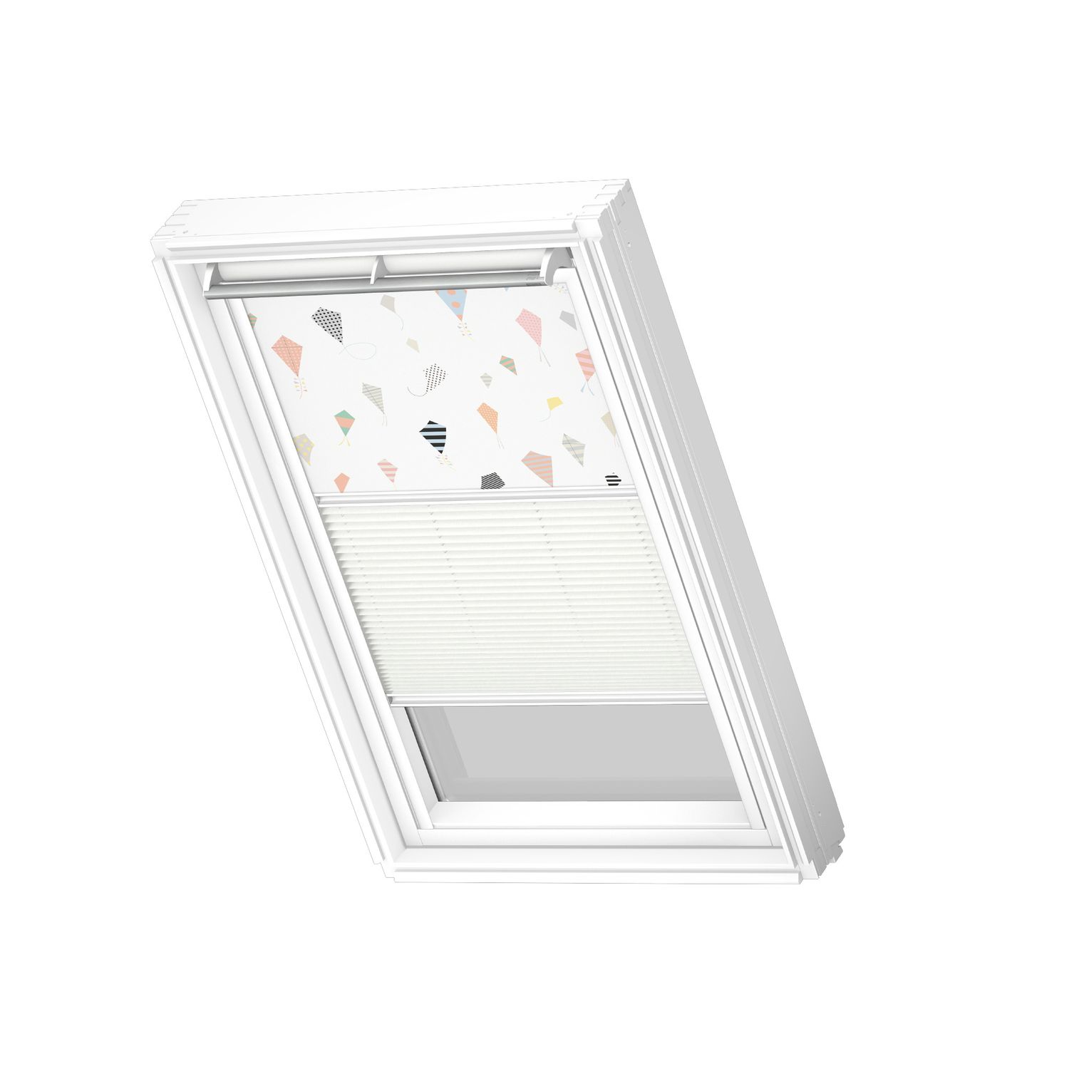 VELUX Manueel Duo Verduisterend Dakraam Rolgordijn White Line Dfd M08 4667swl Vliegers - Wit