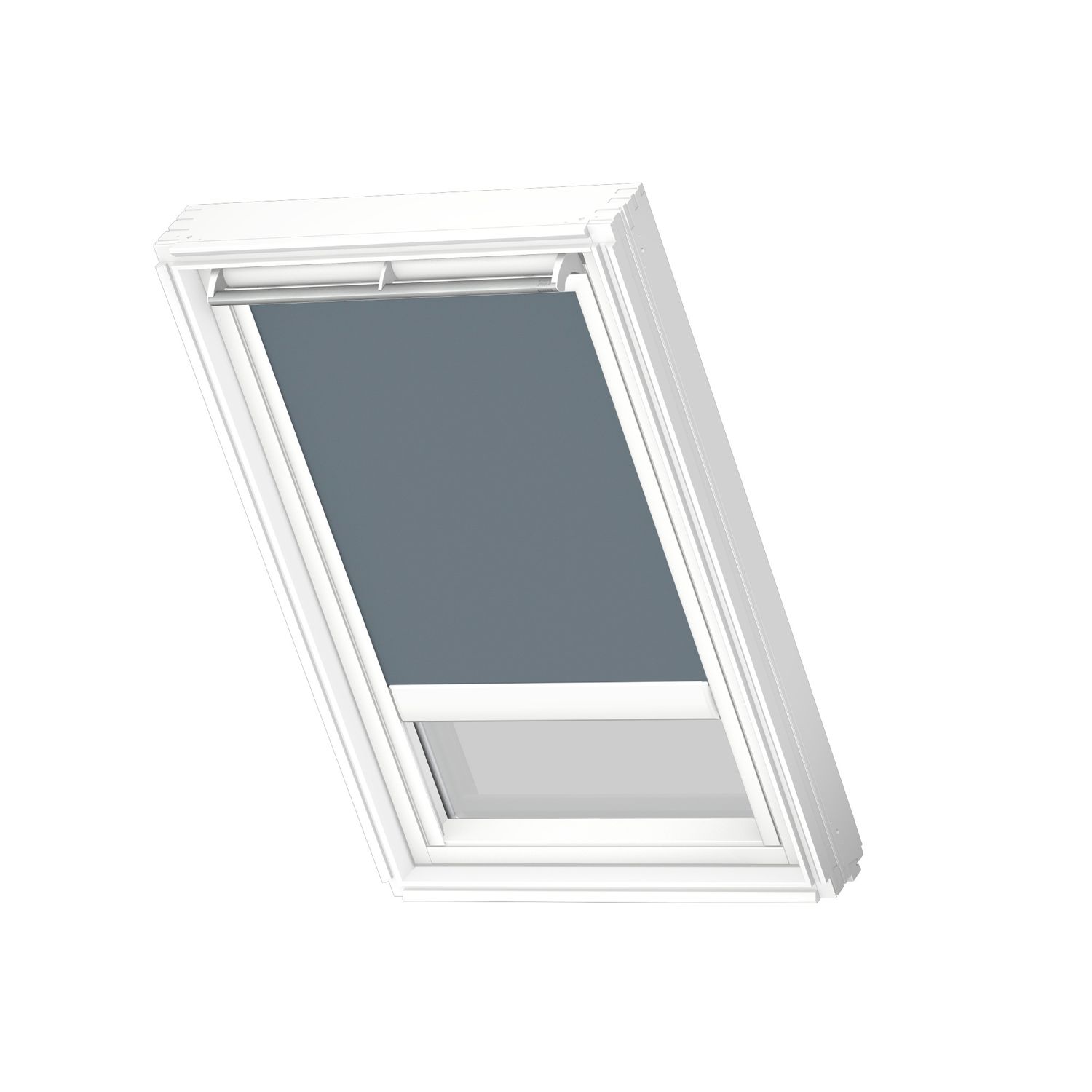 VELUX Verduisterend Dakraam Rolgordijn Op Zonne-energie White Line Dsl Ck02 4581swl Donker Petrol