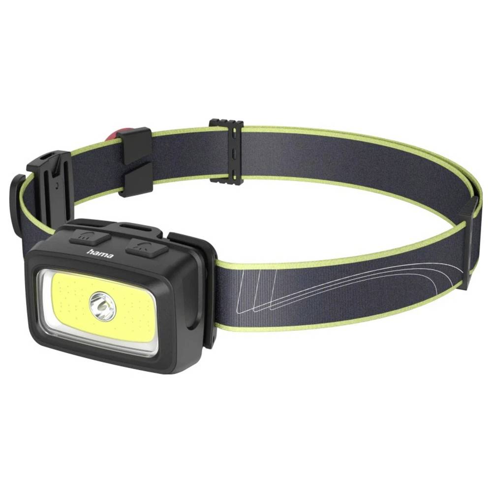 Hama LED-Stirnlampe HL350, Batterien, COB, Kopflampe, Warnlicht, Pfeife,7 Modi Hoofdlamp 95 g