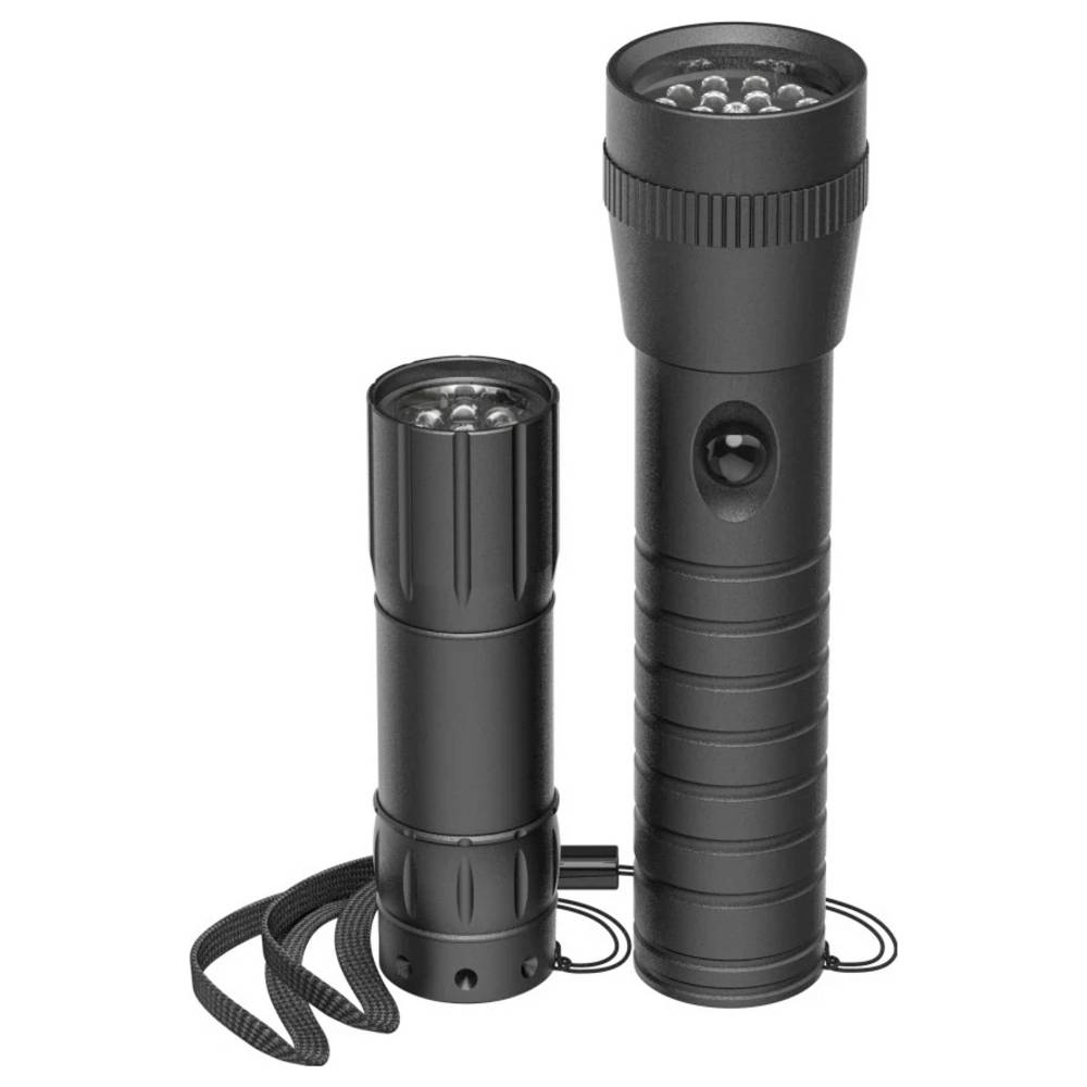 Hama LED-Taschenlampe FL-DUO, mit Batterien, Aluminium, 2er-Set Zaklamp