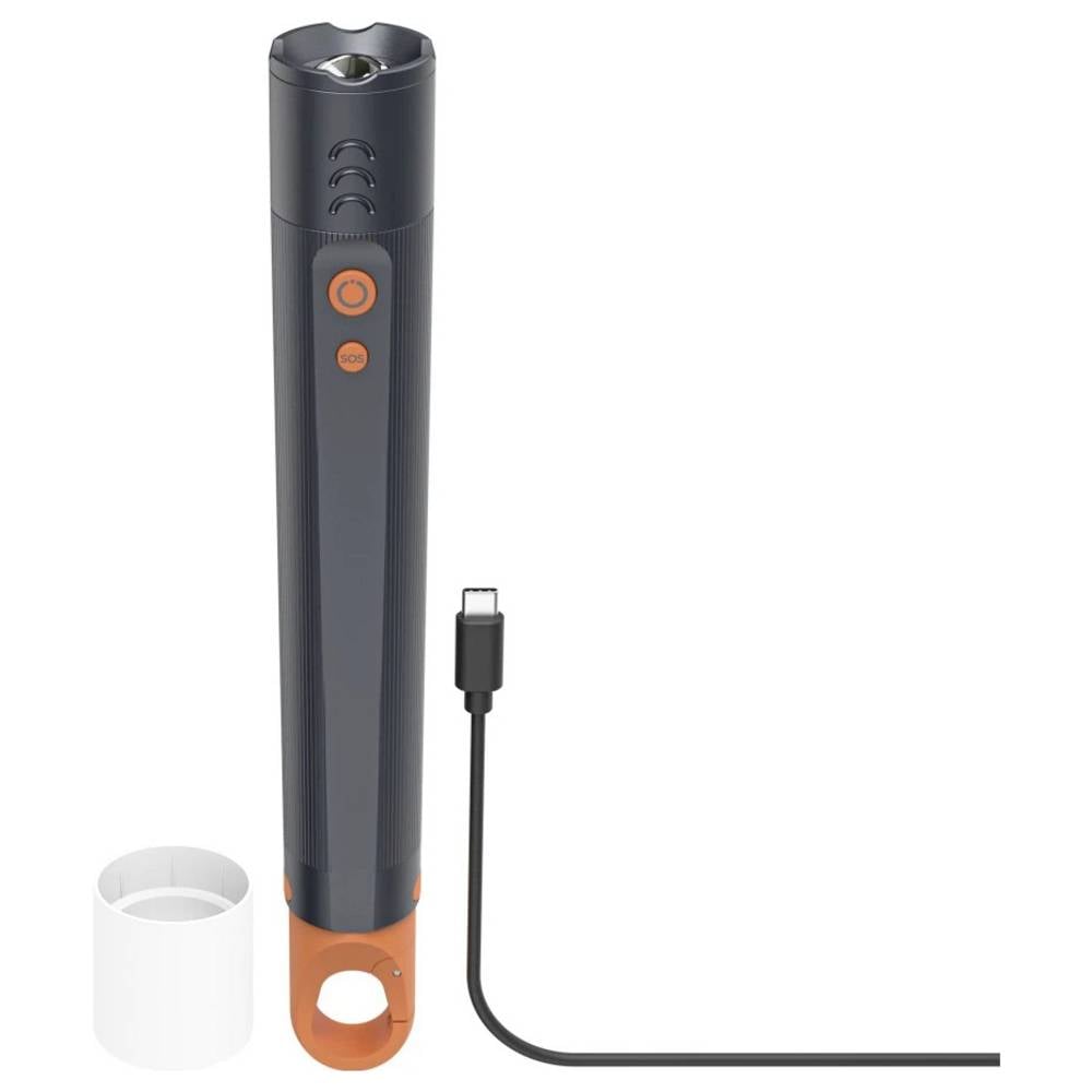 Hama LED-Taschenlampe FLX1200-C, aufladbar, stoßfest, Alu, 4 Modi + SOS, Zoom Zaklamp 288 g