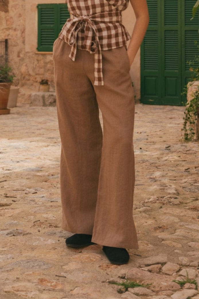 AmourLinen Damen vegan Hose Leah Rosy Brown