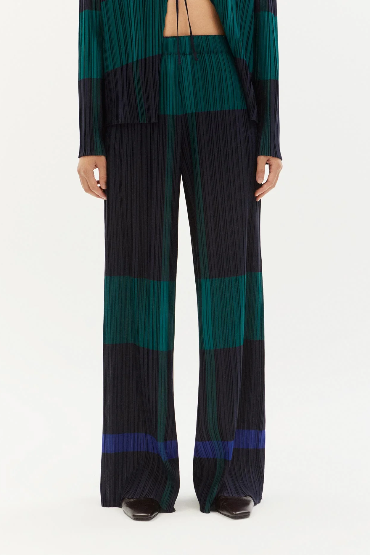 Thinking mu Damen vegan Hose Plissee Maro Multicolor