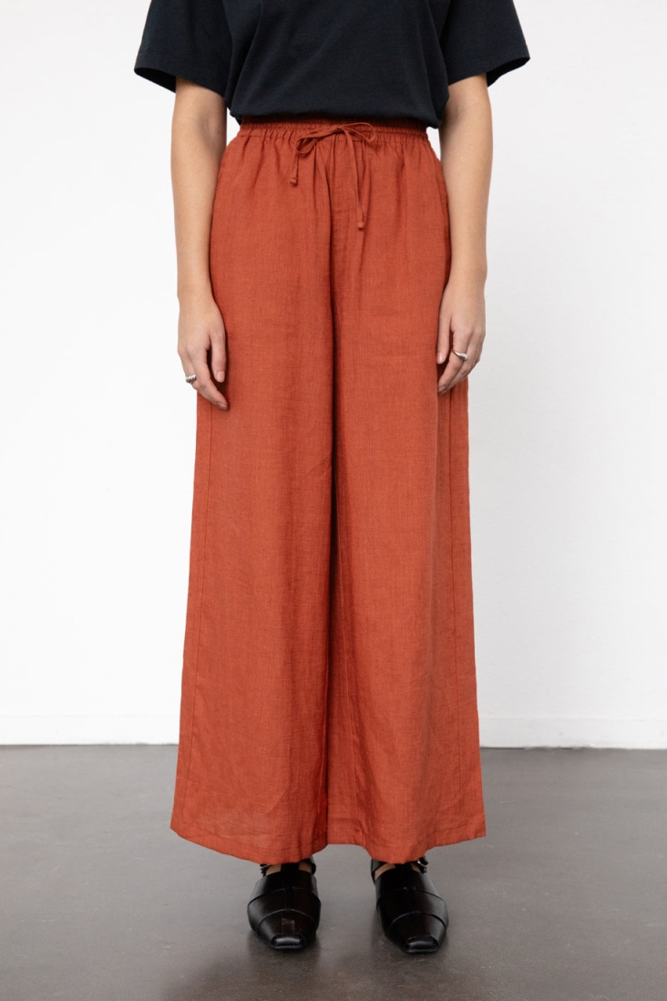 Rotholz Damen vegan Hose Flared Rot