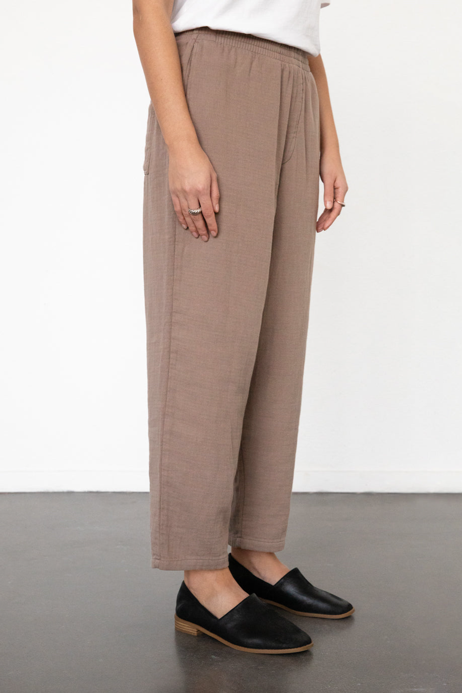 Rotholz Damen vegan Hose Weit Braun