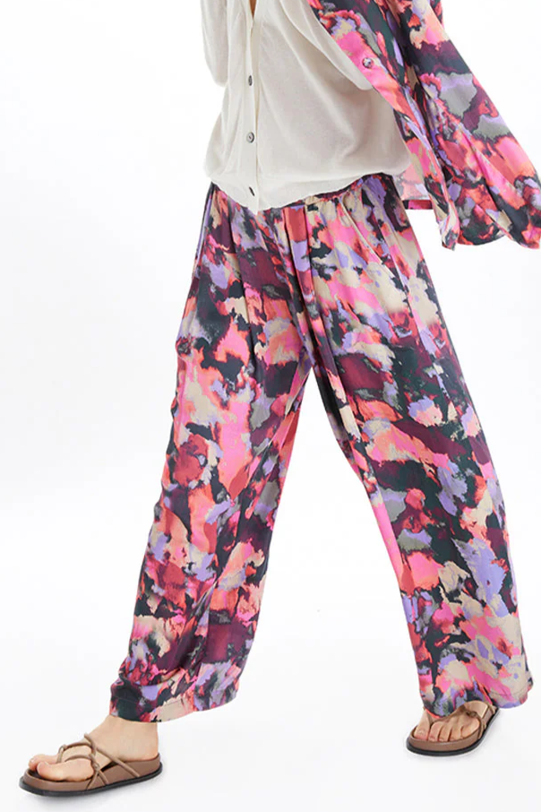 Neu Nomads Damen vegan Hose Cropped Palazzo Gem Print