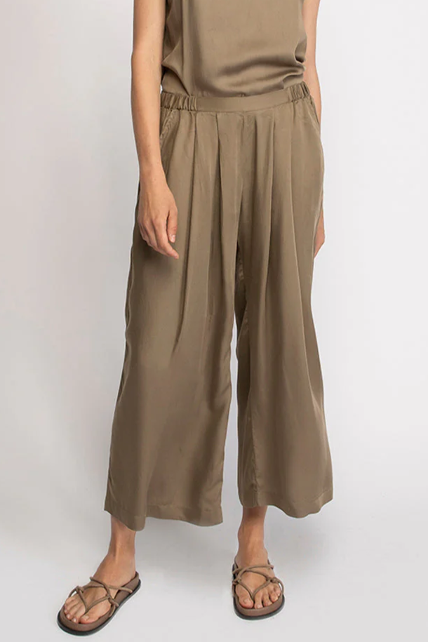 Neu Nomads Damen vegan Hose Cropped Palazzo Khaki