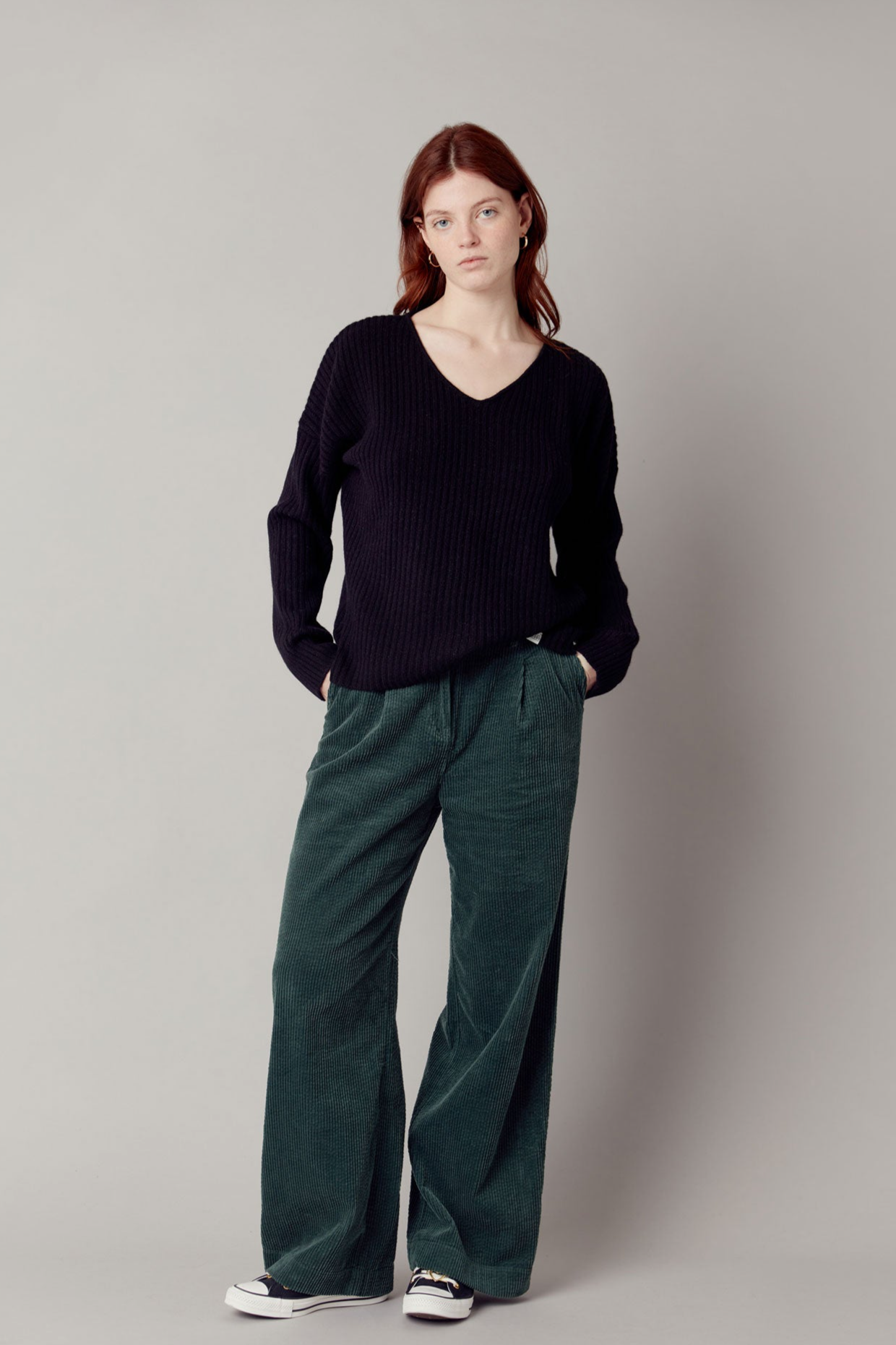 KOMODO Damen vegan Tiger - Biologisch Baumwolle Jumbo Cord Hose Soft Ivy